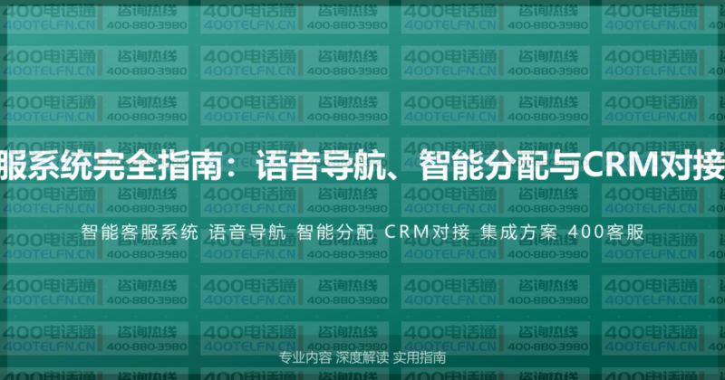 400电话智能客服系统完全指南:语音导航、智能分配与CRM对接的完整集成方案-400电话选购平台