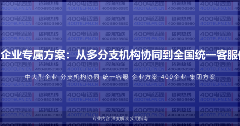 400电话中大型企业专属方案:从多分支机构协同到全国统一客服体系的建设指南-400电话选购平台