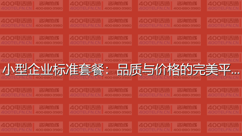 小型企业标准套餐：品质与价格的完美平衡-400电话选购平台