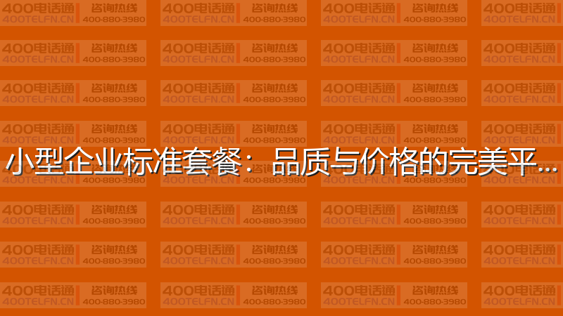 小型企业标准套餐：品质与价格的完美平衡-400电话选购平台