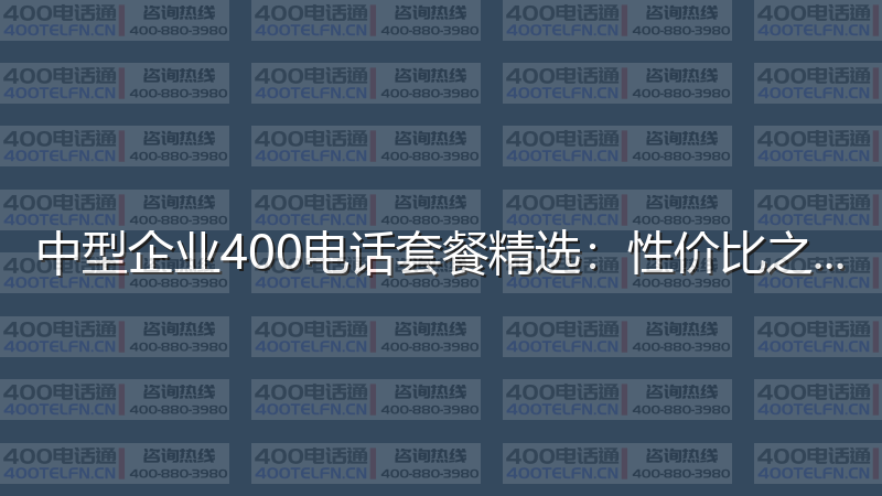 中型企业400电话套餐精选：性价比之选-400电话选购平台