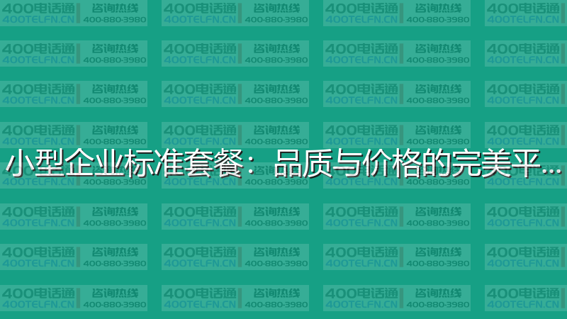 小型企业标准套餐：品质与价格的完美平衡-400电话选购平台