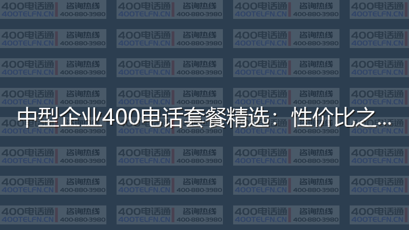 中型企业400电话套餐精选：性价比之选-400电话选购平台