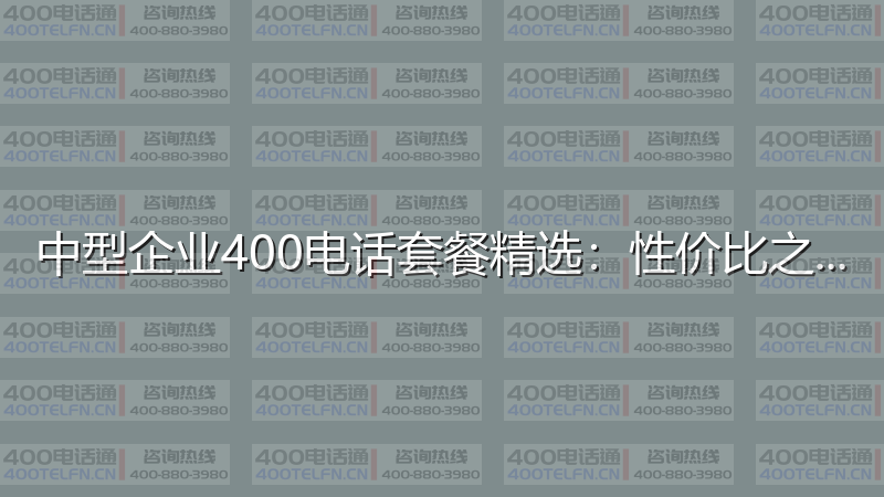 中型企业400电话套餐精选：性价比之选-400电话选购平台