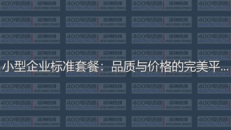 小型企业标准套餐：品质与价格的完美平衡-400电话选购平台