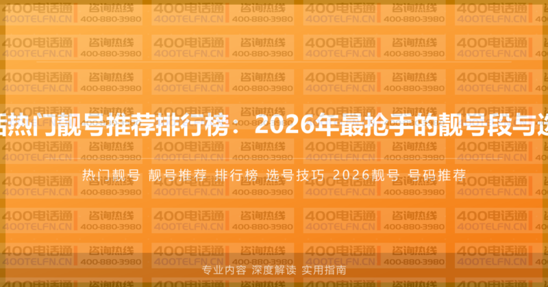 400电话热门靓号推荐排行榜：2026年最抢手的靓号段与选号技巧-400电话选购平台