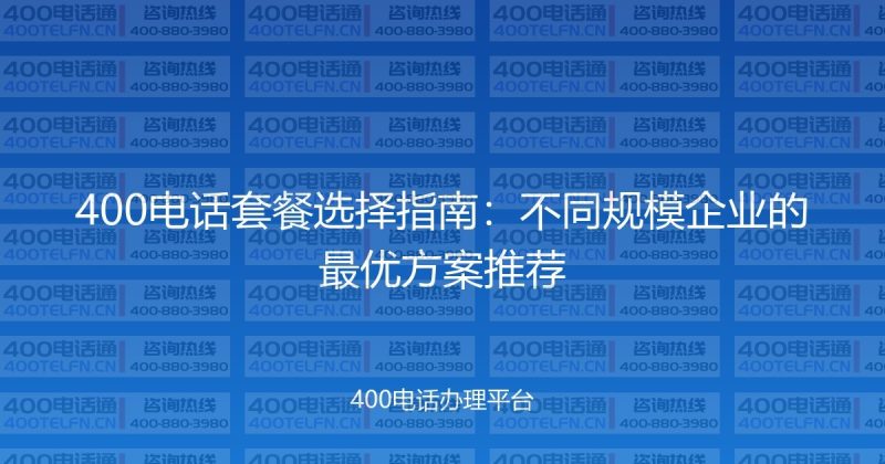 400电话套餐选择指南:不同规模企业的最优方案推荐-400电话选购平台