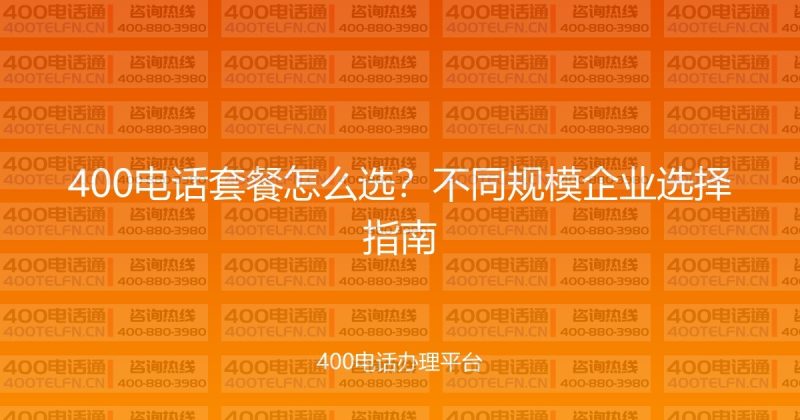 400电话套餐怎么选？不同规模企业选择指南-400电话选购平台