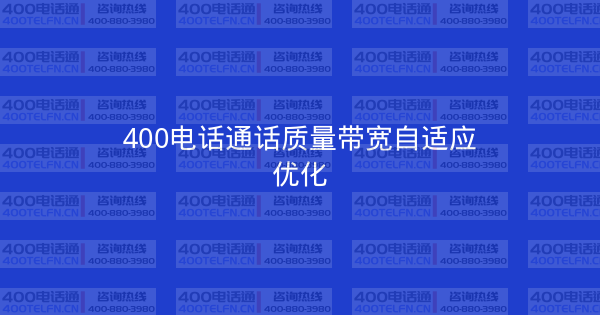400电话通话质量带宽自适应优化-400电话选购平台