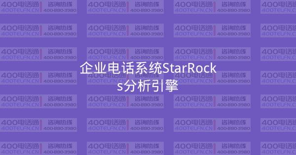 企业电话系统StarRocks分析引擎-400电话选购平台