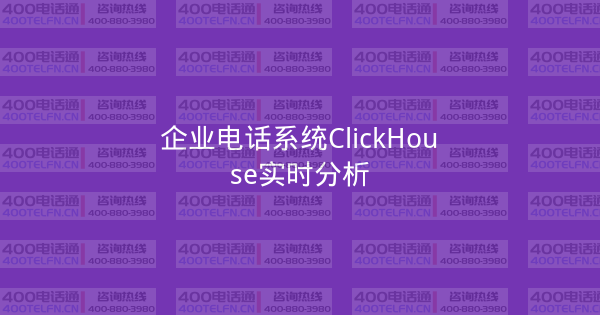 企业电话系统ClickHouse实时分析-400电话选购平台