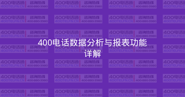 400电话数据分析与报表功能详解-400电话选购平台
