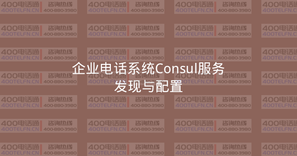 企业电话系统Consul服务发现与配置-400电话选购平台