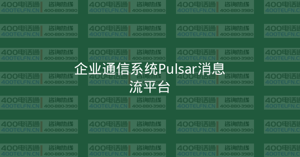 企业通信系统Pulsar消息流平台-400电话选购平台