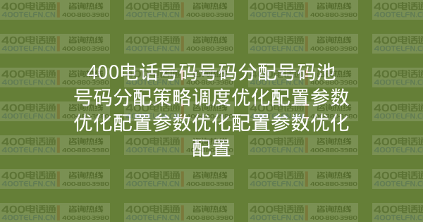 400电话号码号码分配号码池号码分配策略调度优化配置参数优化配置参数优化配置参数优化配置-400电话选购平台